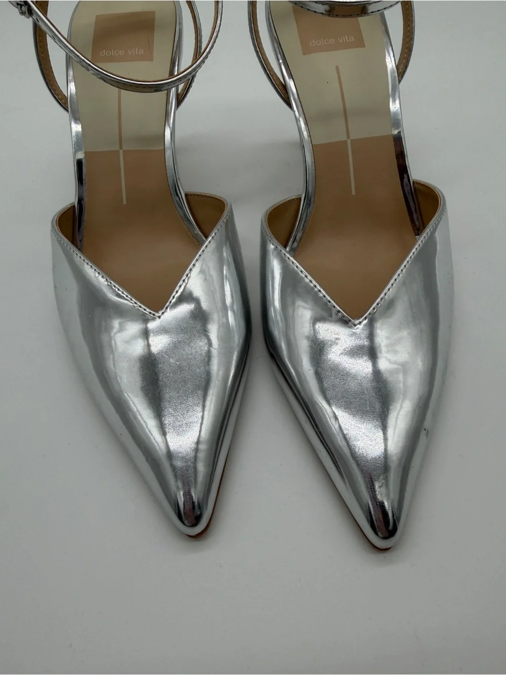 Dolce Vita Karmen Pumps Silver Ankle Strap Womens - 7M